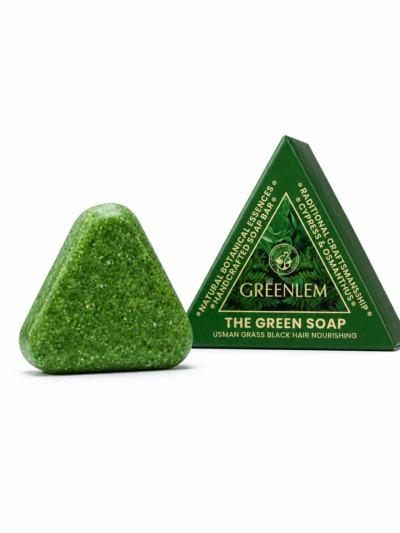 GREENLEM The Green Soap – Usman Grass Black Hair Nourishing Shampoo Soap – 120g